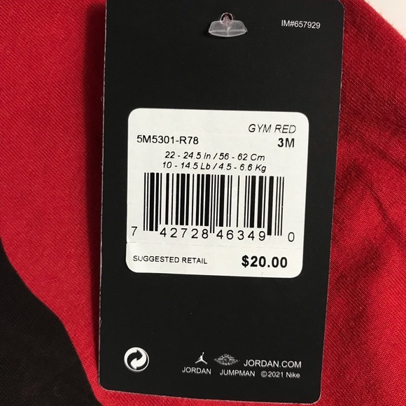 NWT Jordan Red Short-Sleeve Jumpman Knit Shortall - Picture 10 of 10